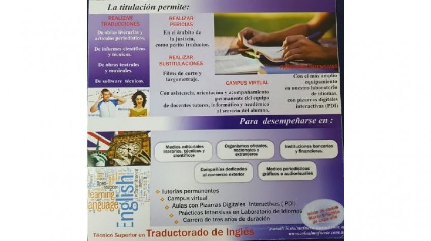 Propuesta educativa nivel superior del Colegio Almafuerte